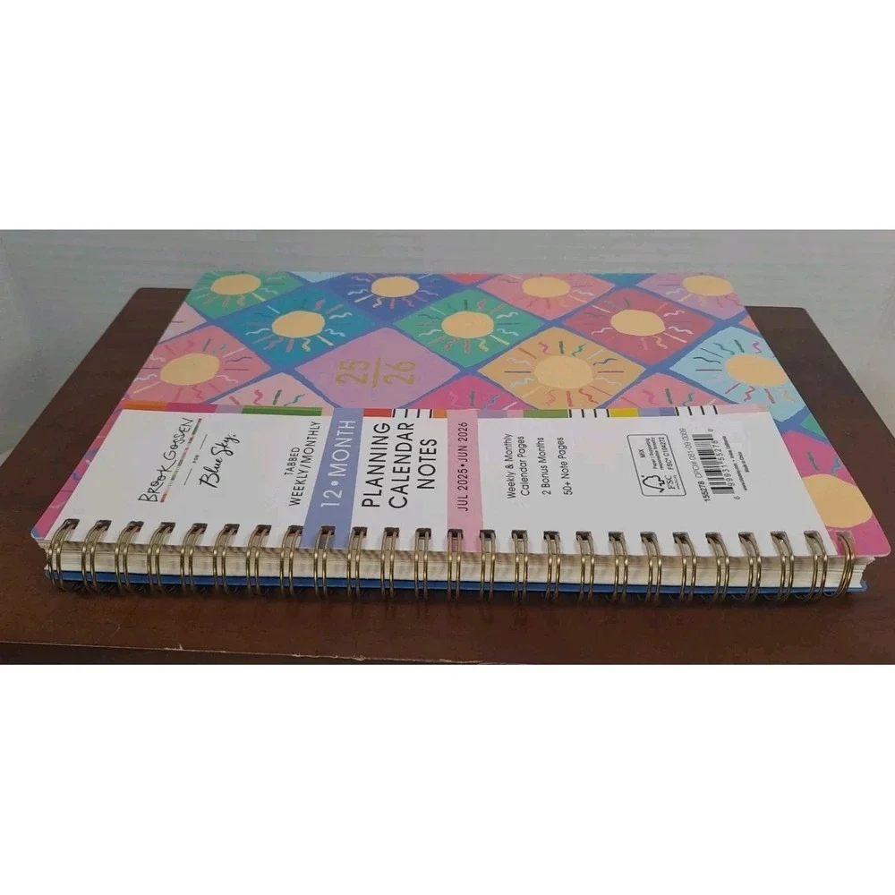 New 2025/2026 Brook Gossen For Blue Sky 12 Month Planner‎ Tabbed Weekly Monthly